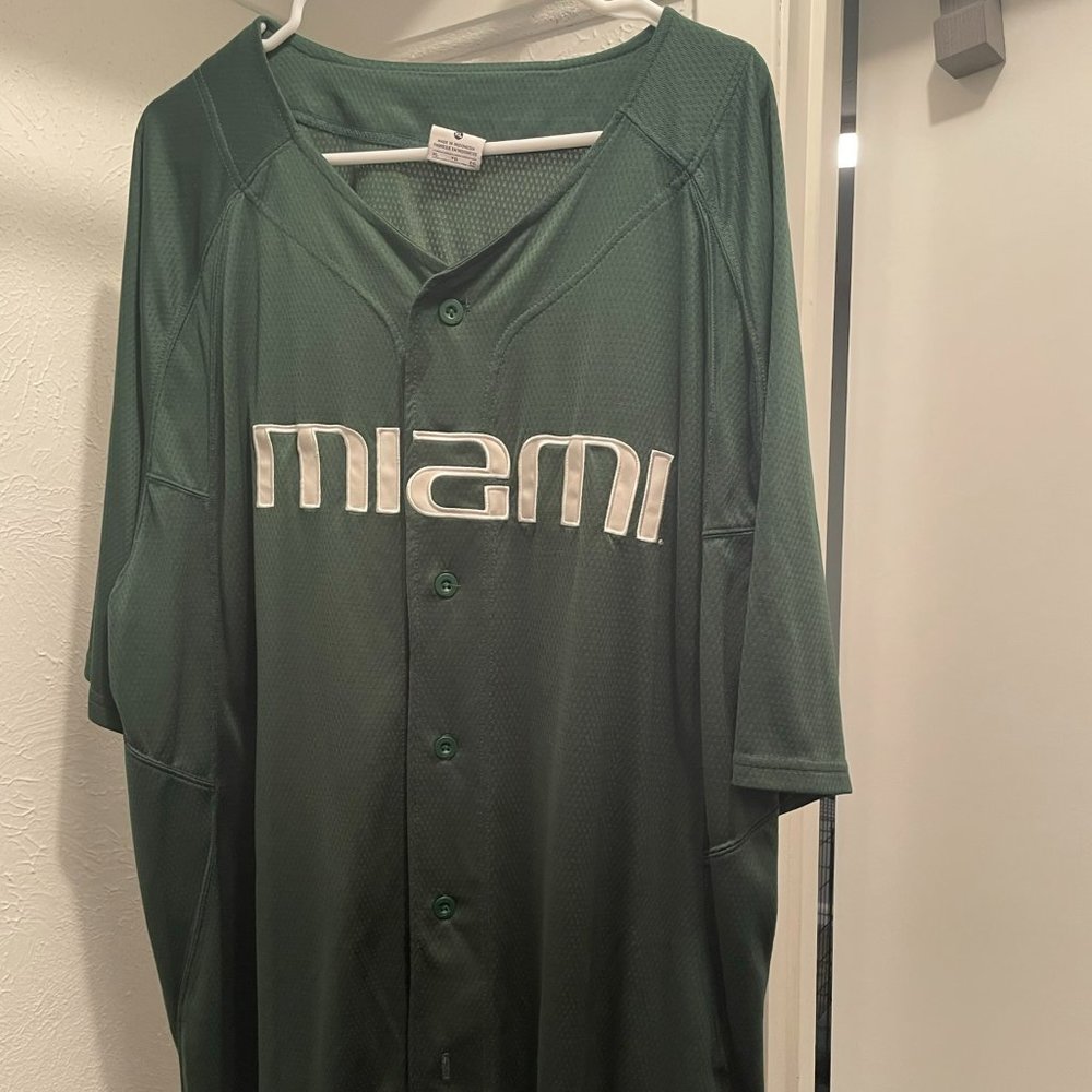 Nike Dri-Fit University of Miami UM Hurricanes Baseball Jersey XL